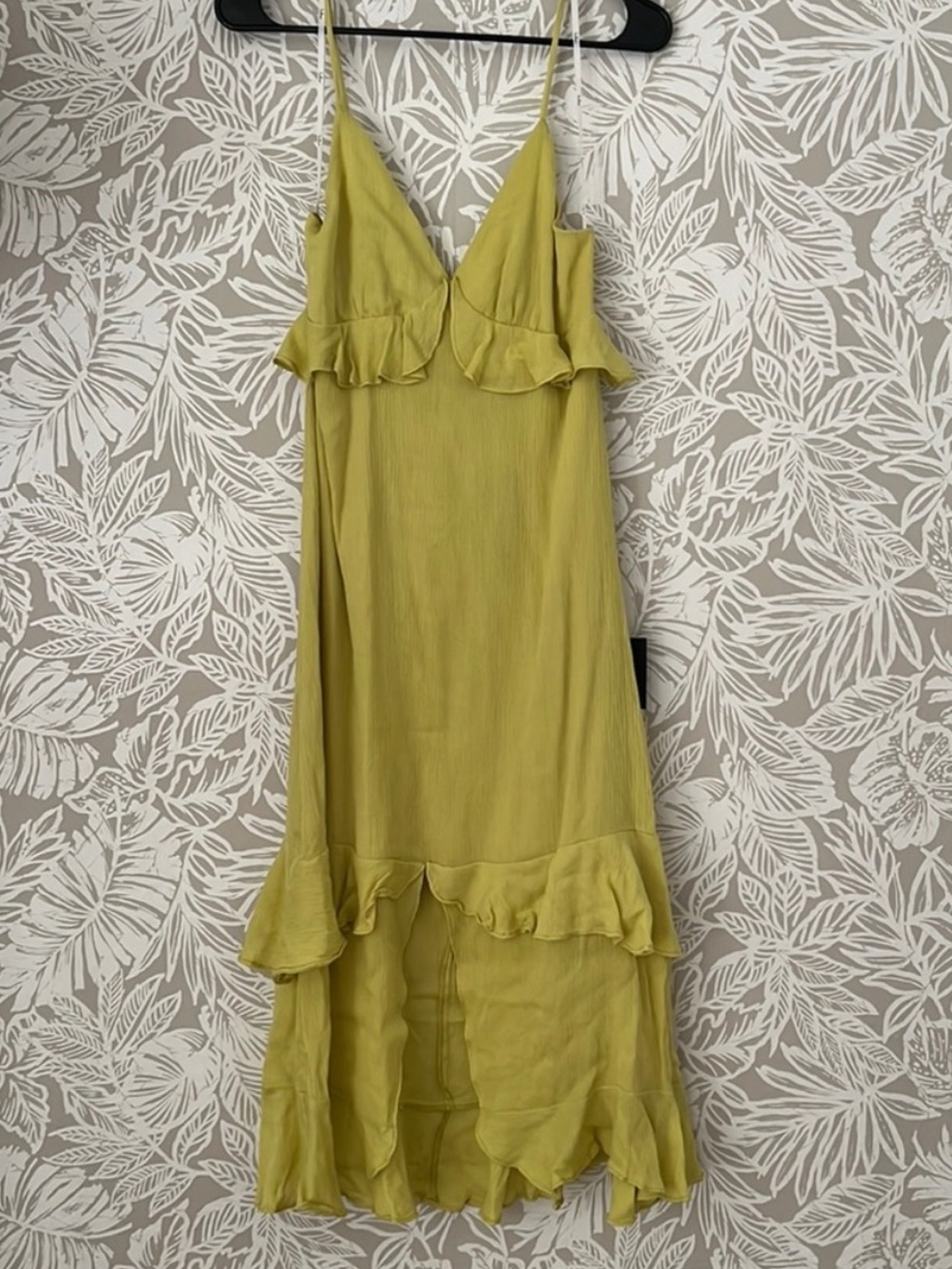 Lulu's Light Green Ruffle High-Low Slip Dress - Picture 1 of 4